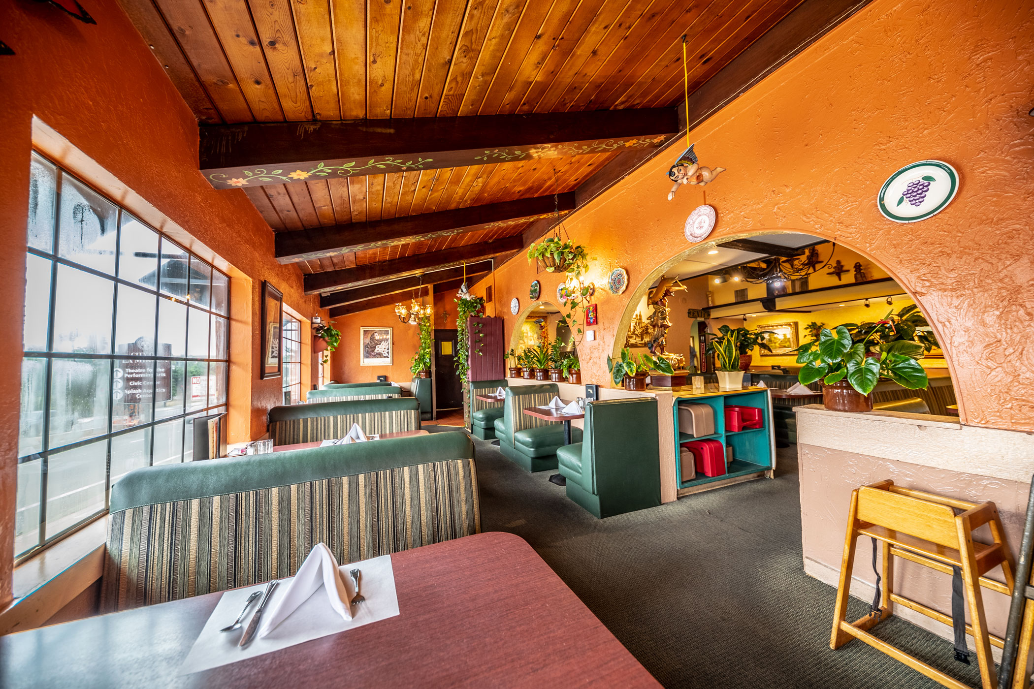 Traditional artwork inside the restaurant